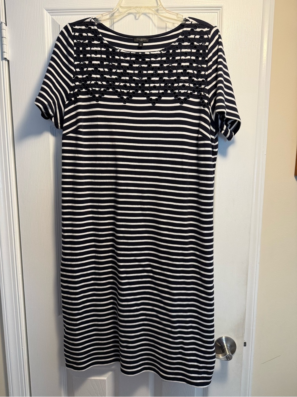 Talbots Blue and White Striped Midi Dress Size X